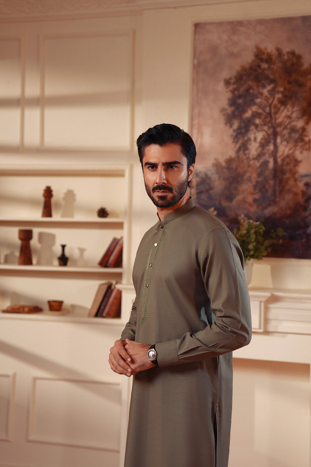Embroidered Twill Weave Suit