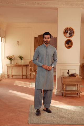 Yarn-Dyed Chambray Kameez Shalwar Yarn-Dyed Chambray Kameez Shalwar