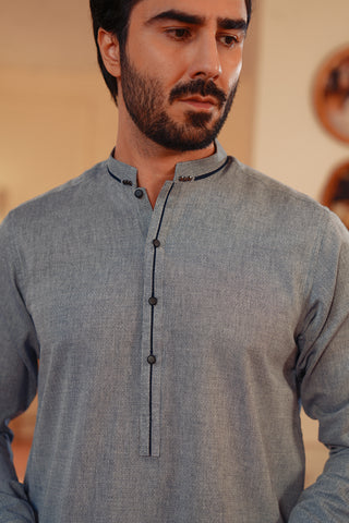 Yarn-Dyed Chambray Kameez Shalwar Yarn-Dyed Chambray Kameez Shalwar
