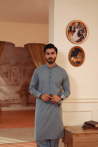 Yarn-Dyed Chambray Kameez Shalwar Yarn-Dyed Chambray Kameez Shalwar
