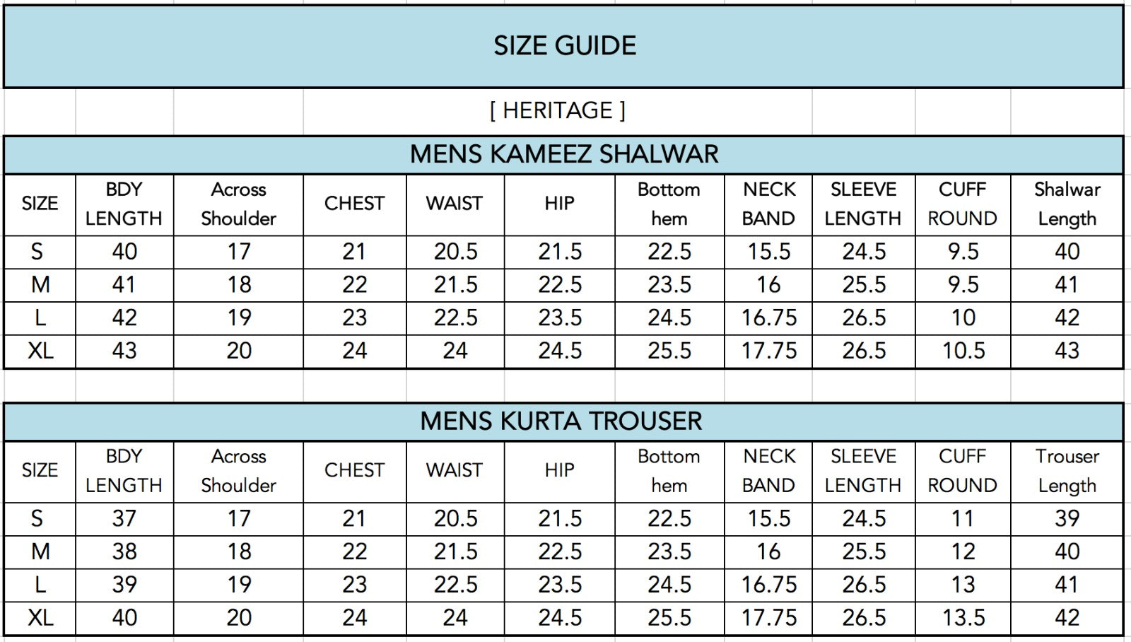 Size Guide
