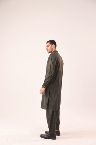 Dark Green Kameez Shalwaar