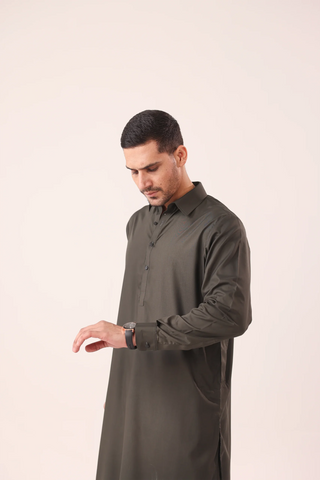 Dark Green Kameez Shalwaar