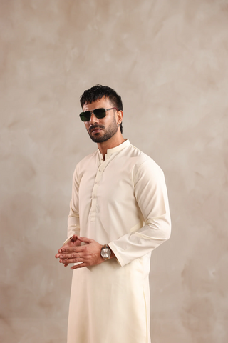 Cream Grey Kurta Shalwaar
