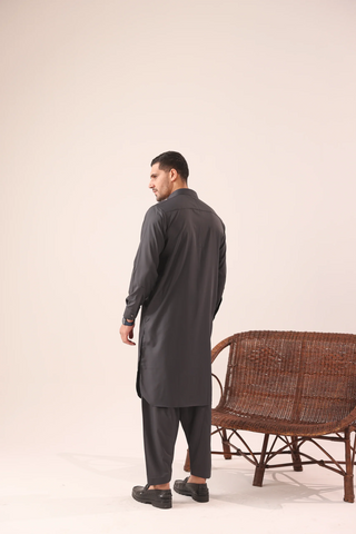 Dark Grey Kameez Shalwaar