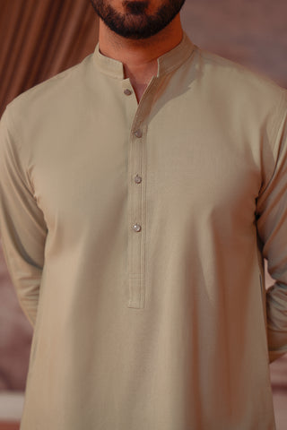 Oxford Weave Kurta Trouser with Cut & Sew Detailing