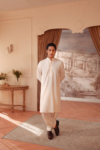 Color-on-Color Embroidered Kameez Shalwar