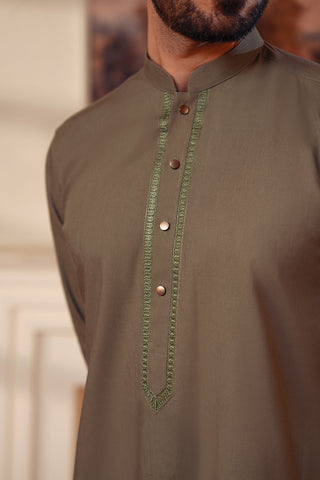 Embroidered Twill Weave Suit