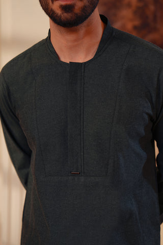 Deep Green Textured Kurta Suit