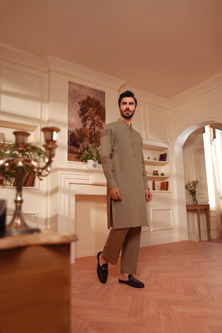 Premium Linen Blend Kurta Trouser