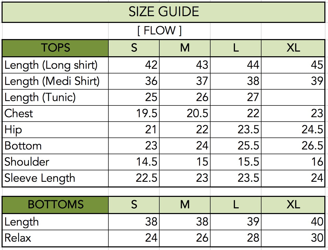 Size Guide