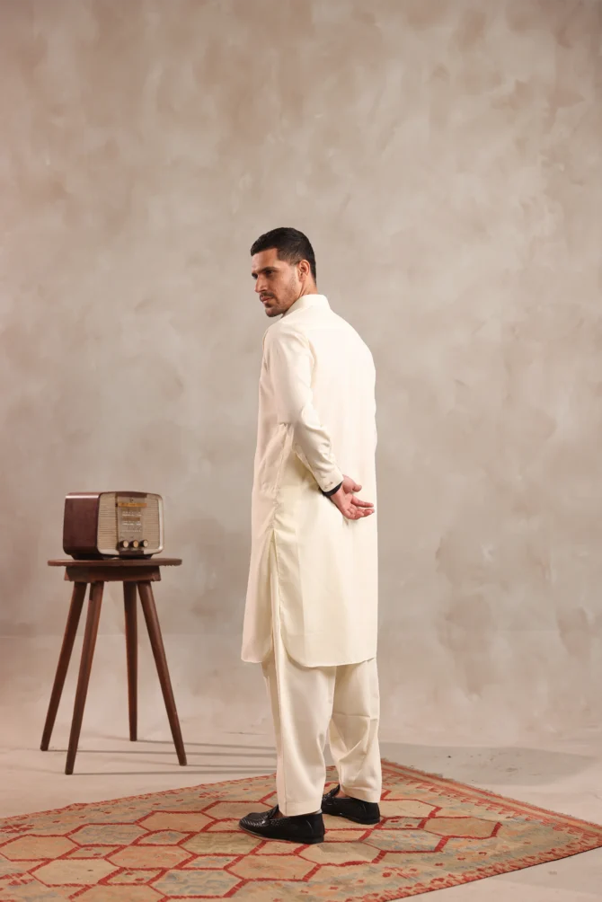 Cream Kameez Shalwaar - Image 2