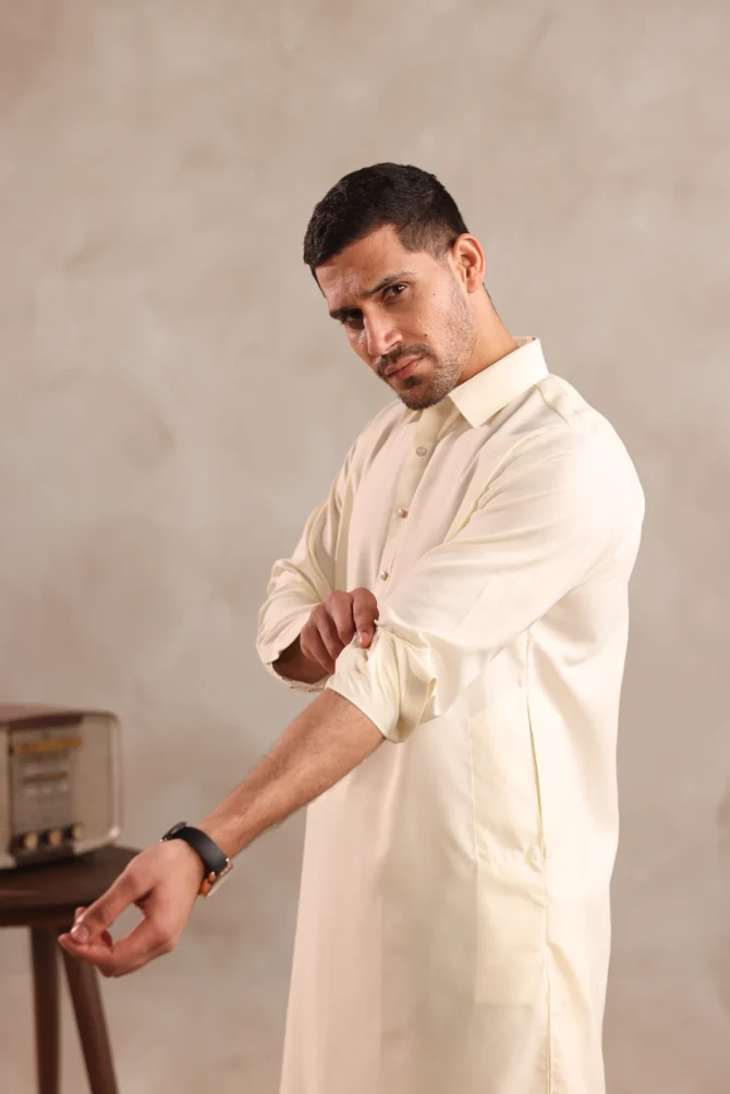 Cream Kameez Shalwaar - Image 3